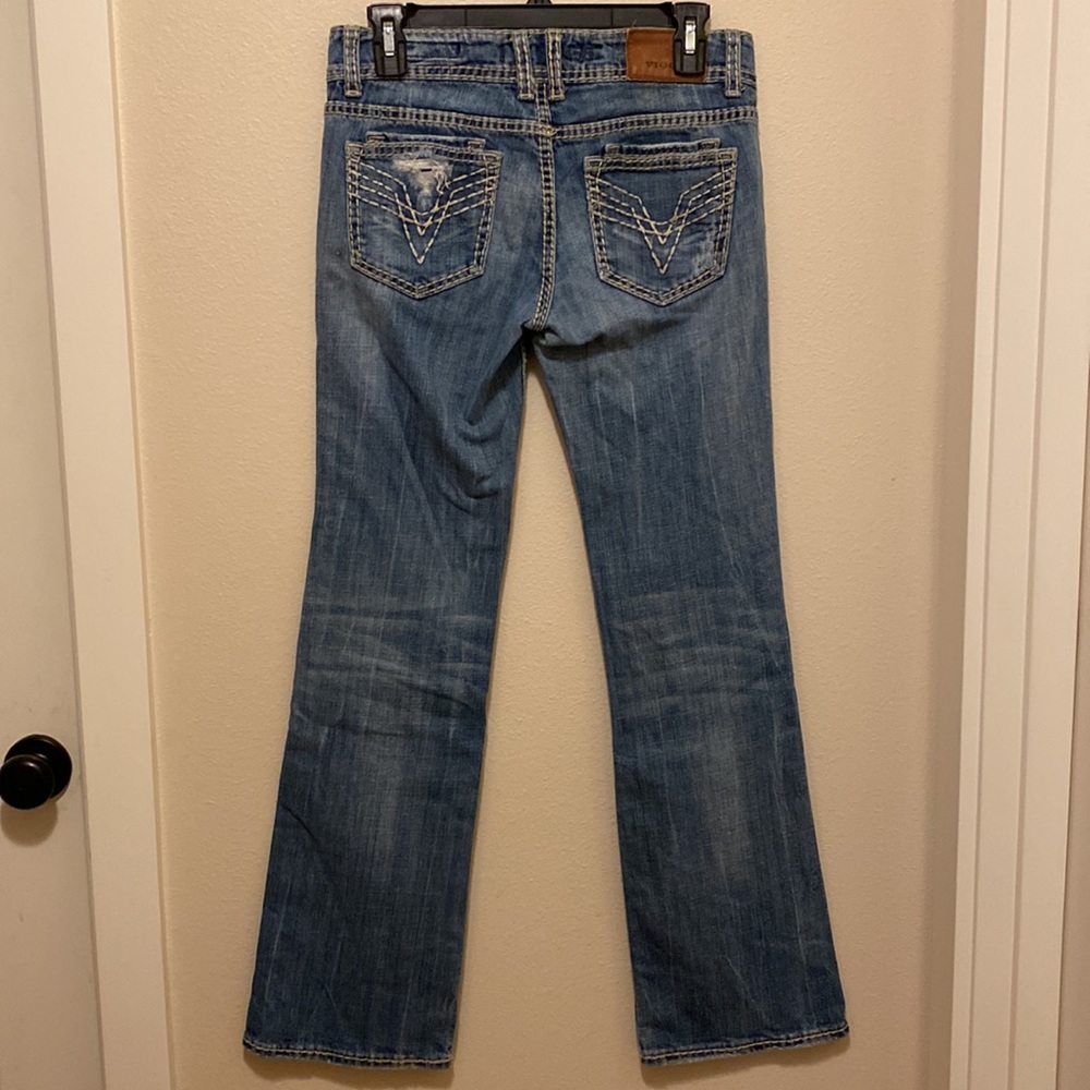 Vigoss Collection Distressed Bootcut Jeans - Picture 2 of 8